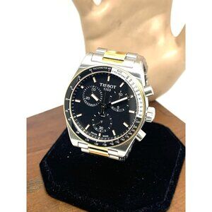 Tissot Men’s Watch Swiss Quartz Chronograph Black Dial Two Tone T1494172205100